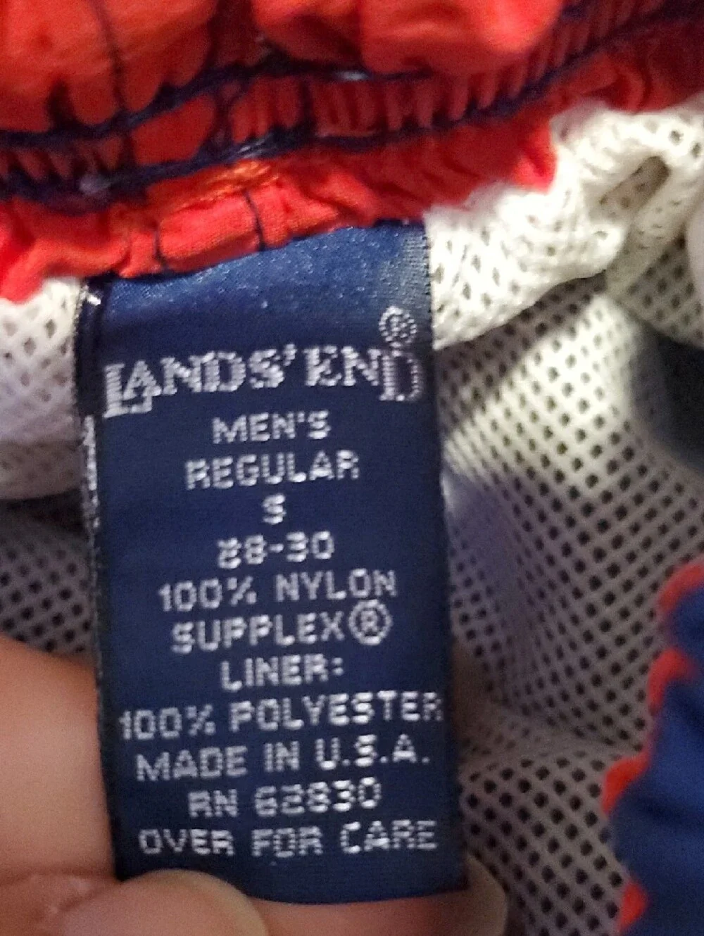 Lands' End Blue Men's Swim Trunks with Drawstring